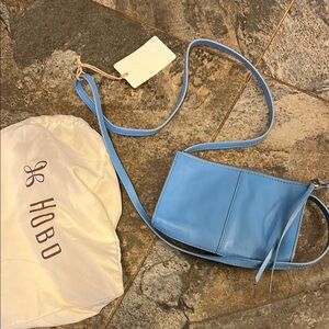 Hobo Blue Leather Crossbody Bag